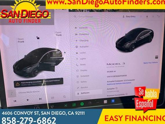 TESLA MODEL 3 2018 5YJ3E1EA6JF109135 image
